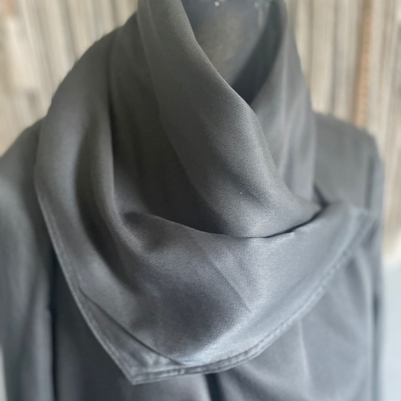 All Saint Grey Lyocell Cupro Aiko Monument Soft Drape Jacket - Picture 1 of 8